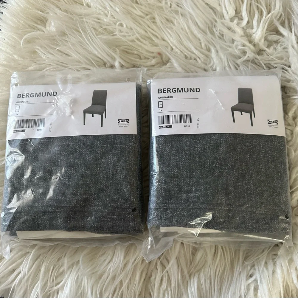 IKEA‎ Bergmund charcoal gray chair covers set of 2 NEW